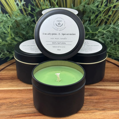 4oz Eucalyptus Spearmint Soy Wax Candle