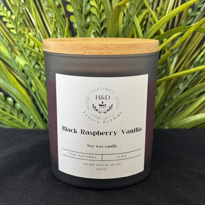 14oz Black Raspberry Vanilla Soy Wax Candle