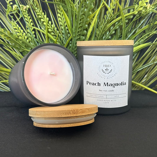 14oz Peach Magnolia Soy Wax Candle