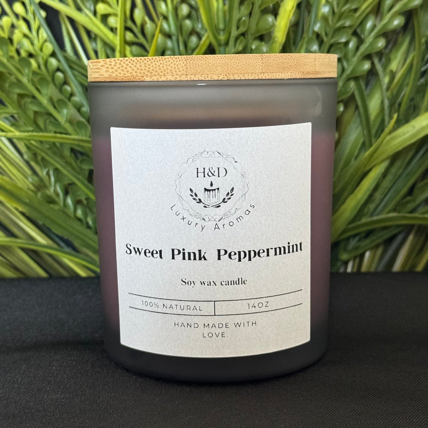 14oz Sweet Pink Peppermint Soy Wax Candle