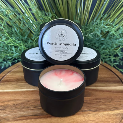 4oz Peach Magnolia Soy Wax Candle