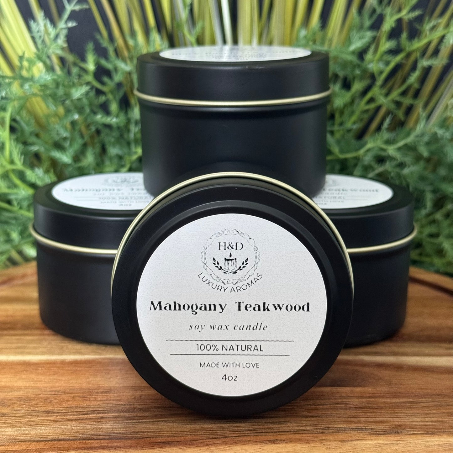 4oz Mahogany Teakwood Soy Wax Candle