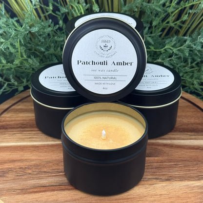 4oz Patchouli Amber Soy Wax Candle