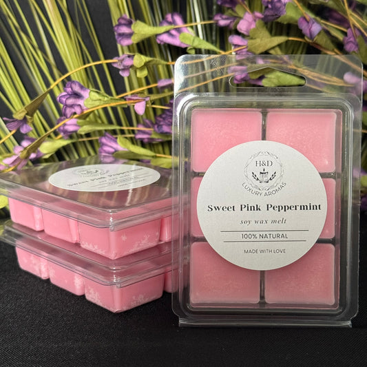 Sweet Pink Peppermint Soy Wax Melt Pack